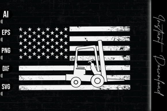 Forklift Driver American Flag Embroidery Design Review