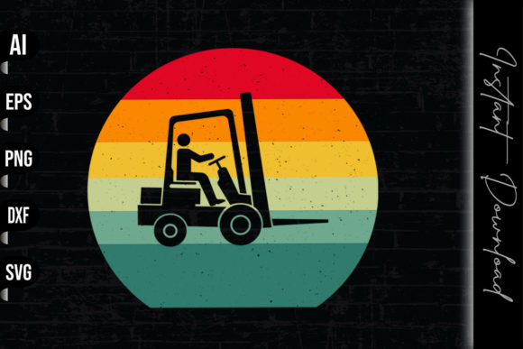Forklift Operator Vintage Retro Embroidery Design Review