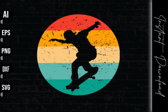 Skateboarding Distressed Retro Embroidery Design Review